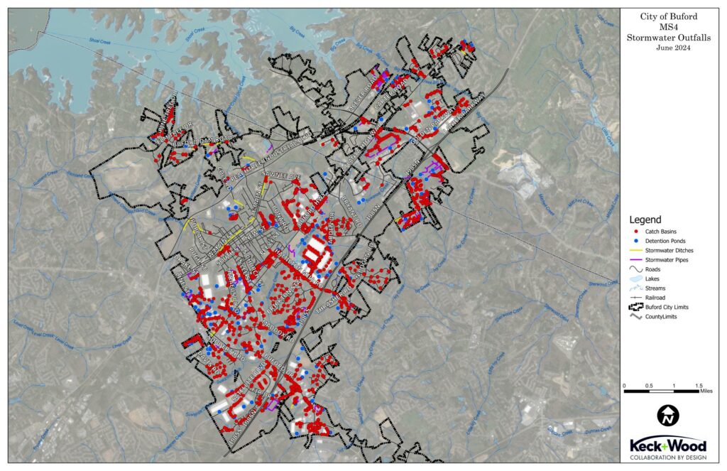 Buford MS4 Stormwater Structures Map 2024