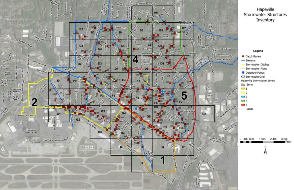 Hapeville Stormwater Structures Inventory Map - 2023-2024